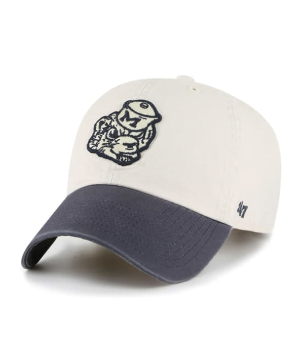 Michigan Wolverines '47 Sidestep Clean Up Adjustable Bone White Hat Gray Visor with Side Patch