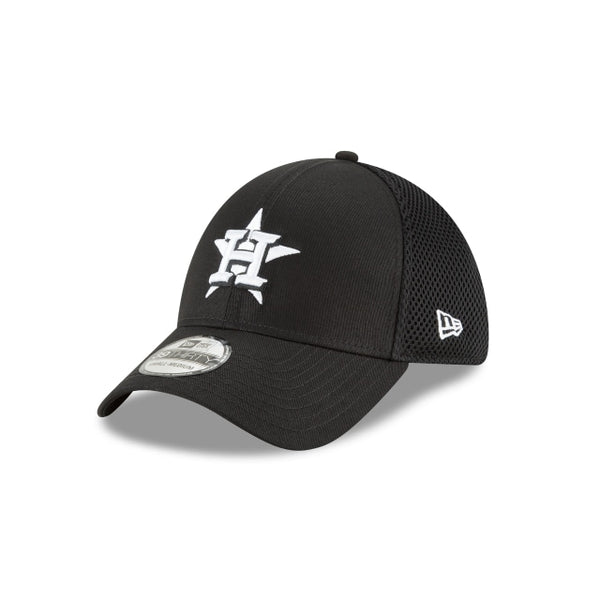 New Era Houston Astros Black and White Neo 39THIRTY Stretch Fit Hat