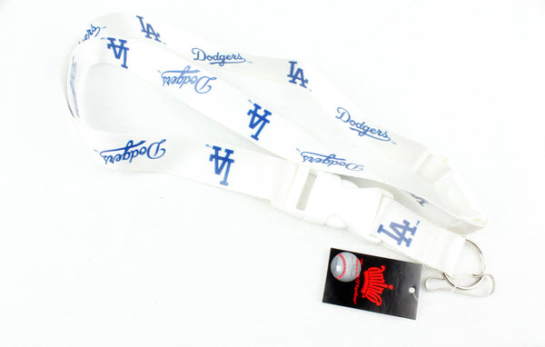 Aminco Los Angeles Dodgers MLB Authentic Lanyard Keychain Ring ID Ticket Holder White Blue