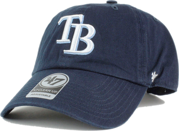 '47 Brand Tampa Bay Rays MLB Clean Up Strapback Hat Navy Blue