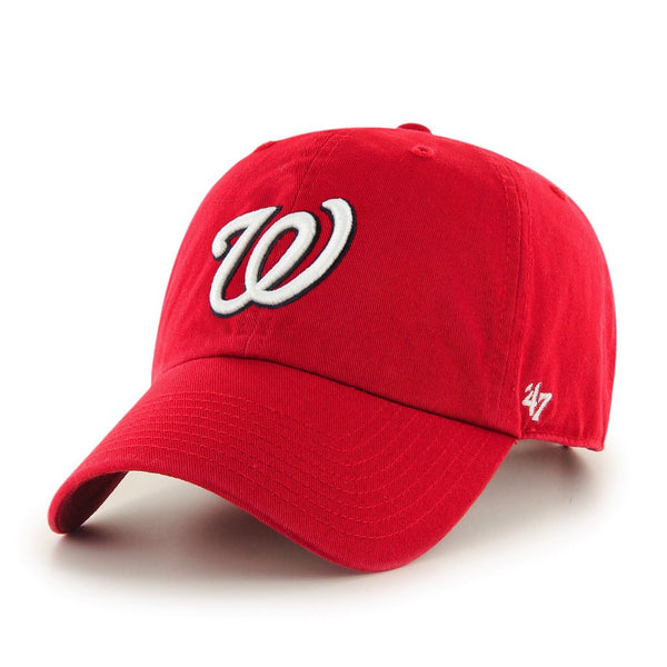 '47 Brand Washington Nationals MLB Clean Up Soft Top Strapback Hat Red