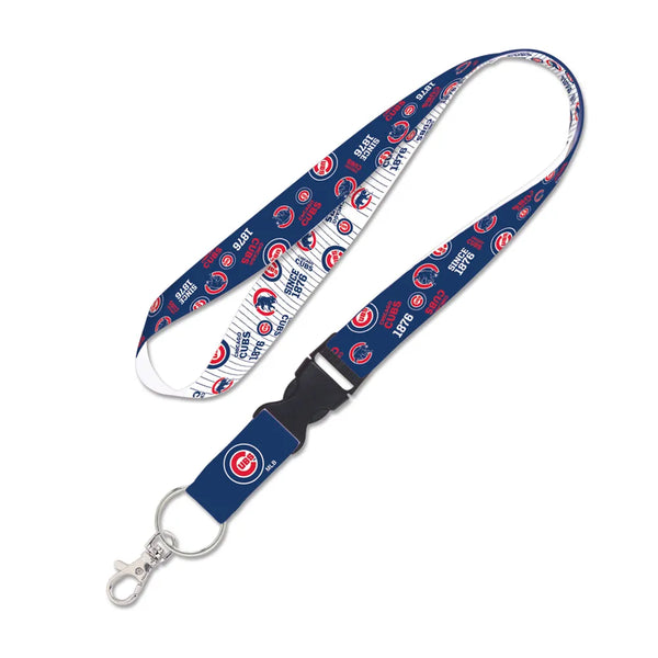 Chicago Cubs Scatter Wincraft 1" Lanyard with Detachable Buckle
