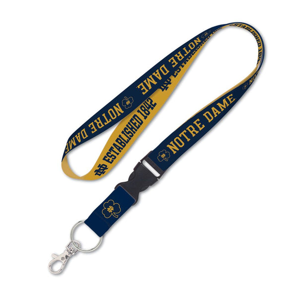 Notre Dame Fighting Irish 1842 Wincraft 1" Gold and Navy Lanyard with Detachable Buckle