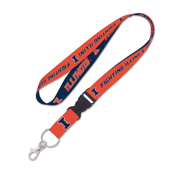 Illinois Fighting Illini Wincraft 1" Orange and Navy Lanyard with Detachable Buckle