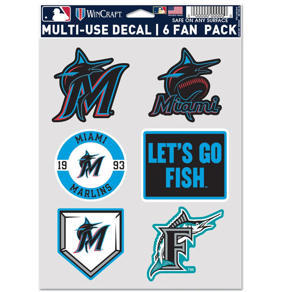 Miami Marlins Wincraft Multi Use Decal (6 Pack)