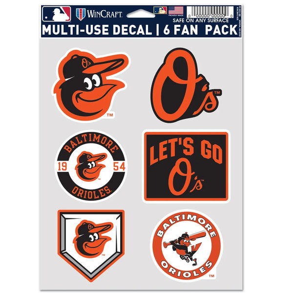 Baltimore Orioles Wincraft Multi Use Decal (6 Pack)