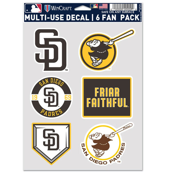 San Diego Padres Wincraft Multi Use Decal (6 Pack)