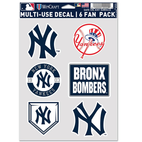 New York Yankees Wincraft Multi Use Decal (6 Pack)