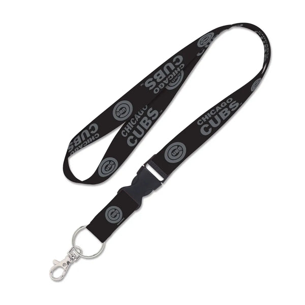 Chicago Cubs Blackout Wincraft 1" Lanyard with Detachable Buckle