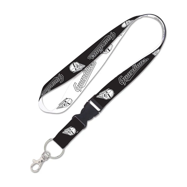 Cleveland Guardians Black White Wincraft 1" Lanyard with Detachable Buckle