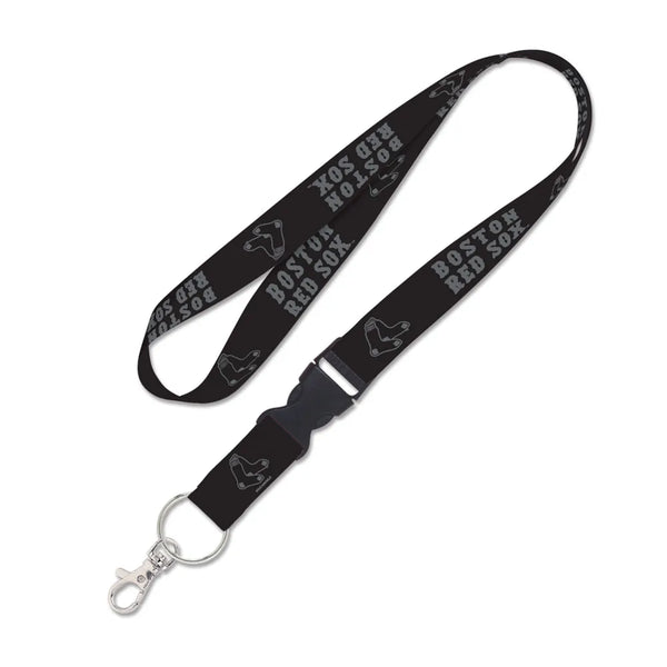 Boston Red Sox Blackout Wincraft 1" Lanyard with Detachable Buckle