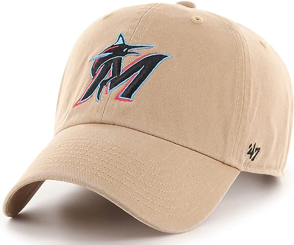 Miami Marlins '47 Clean Up Khaki Hat