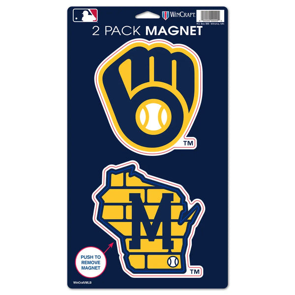 Milwaukee Brewers Wincraft 5" x 9" Die Cut Magnet (2 Magnets)