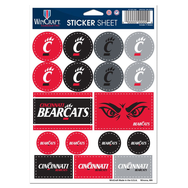 Cincinnati Bearcats Wincraft 5" x 7" Vinyl Sticker Sheet