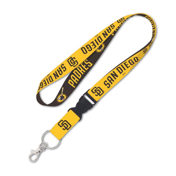 San Diego Padres Wincraft 1" Brown and Gold Lanyard with Detachable Buckle