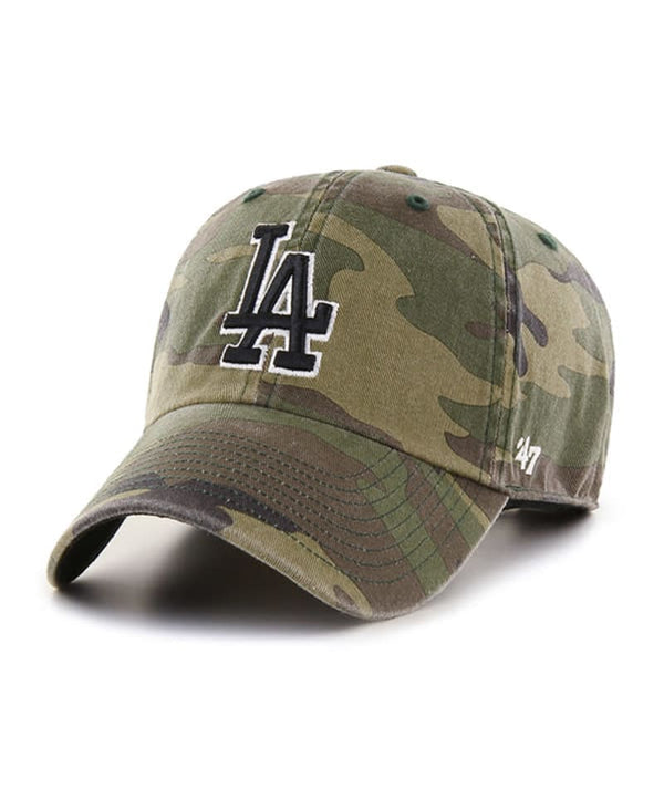 Los Angeles Dodgers '47 Clean Up Camo Hat Black Logo