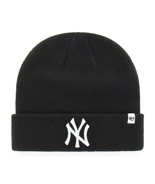 New York Yankees Raised '47 Cuff Knit Black Beanie