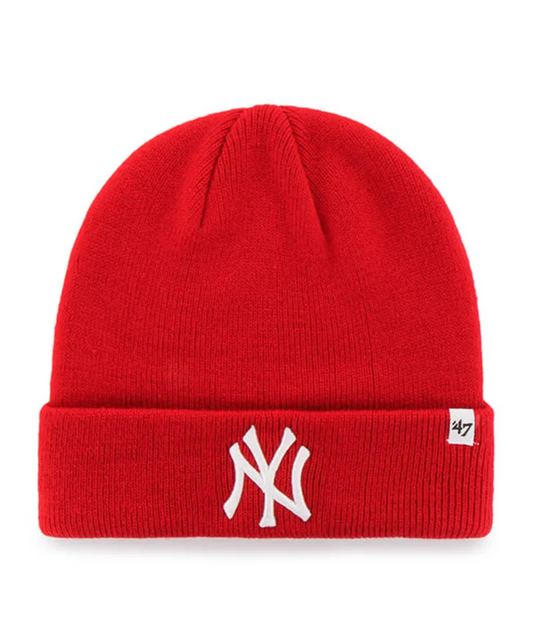 New York Yankees Raised '47 Cuff Knit Red Beanie