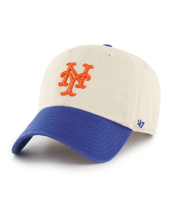 New York Mets '47 Clean Up Adjustable Hat Two Tone Bone White/Blue