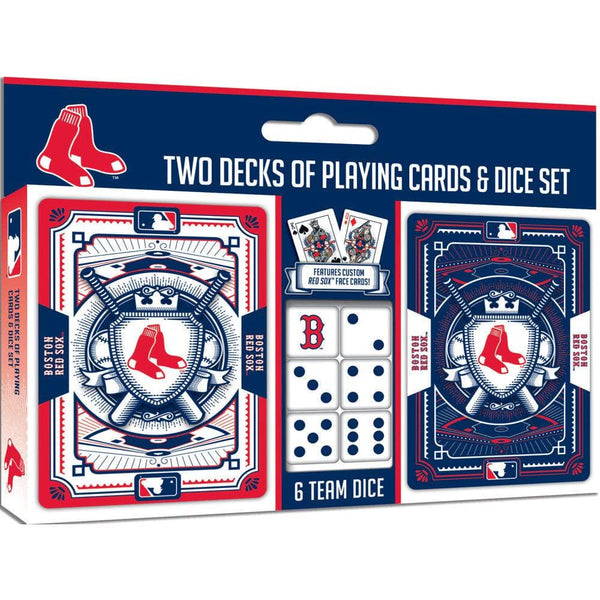 Boston Red Sox Masterpieces 2 Pack Playing Cards and Dice Set