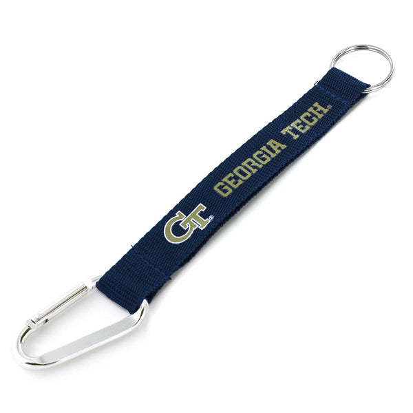 Georgia Tech Yellow Jackets Aminco Carabiner/Lanyard Navy Blue Keychain