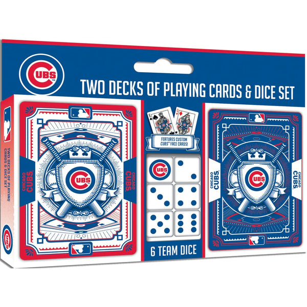 Chicago Cubs Masterpieces 2 Pack Playing Cards and Dice Set