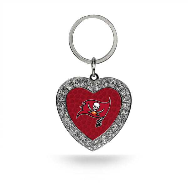 Rico Tampa Bay Buccaneers NFL Rhinestone Heart Metal Team Logo Keychain Red