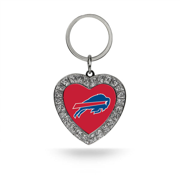 Rico Buffalo Bills NFL Rhinestone Heart Metal Team Logo Keychain Red