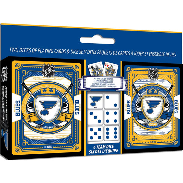St. Louis Blues Masterpieces 2 Pack Playing Cards and Dice Set