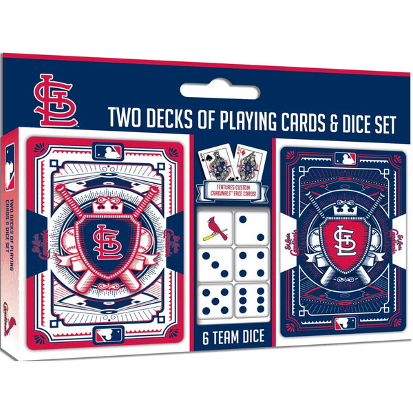 St. Louis Cardinals Masterpieces 2 Pack Playing Cards and Dice Set