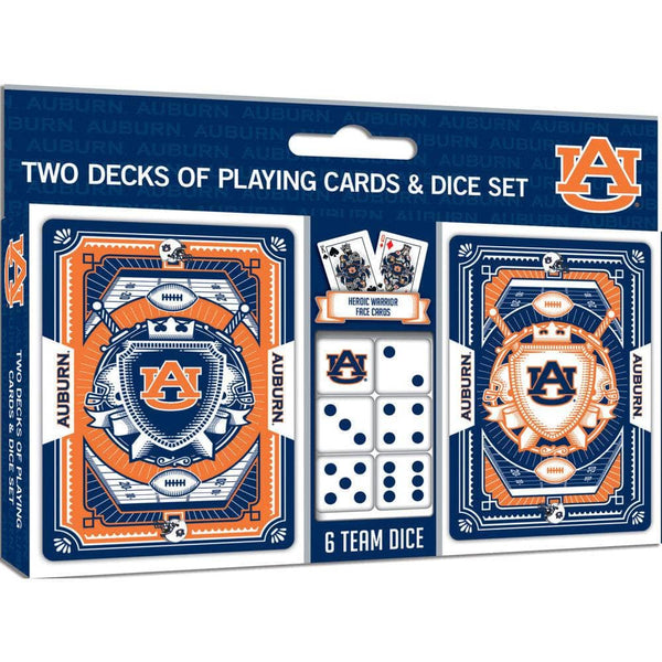 Auburn Tigers Masterpieces 2 Pack Playing Cards and Dice Set