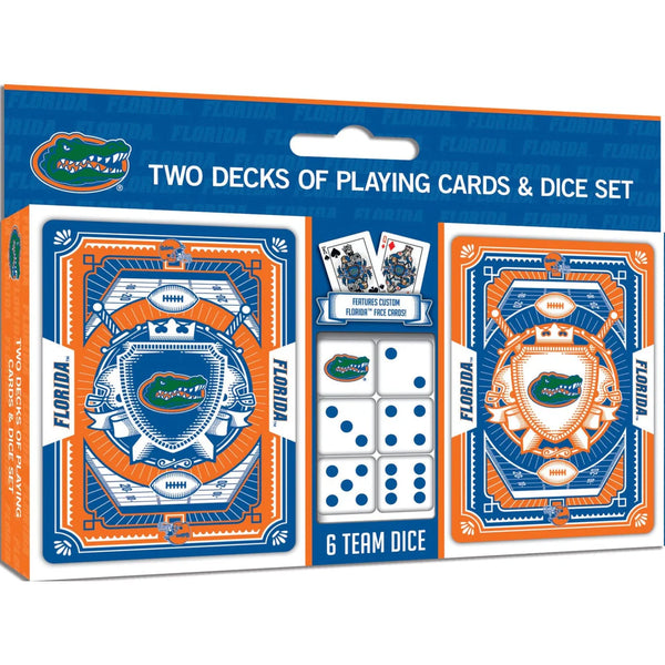 Florida Gators Masterpieces 2 Pack Playing Cards and Dice Set
