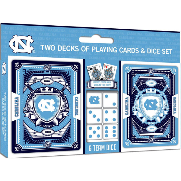 North Carolina Tar Heels Masterpieces 2 Pack Playing Cards and Dice Set