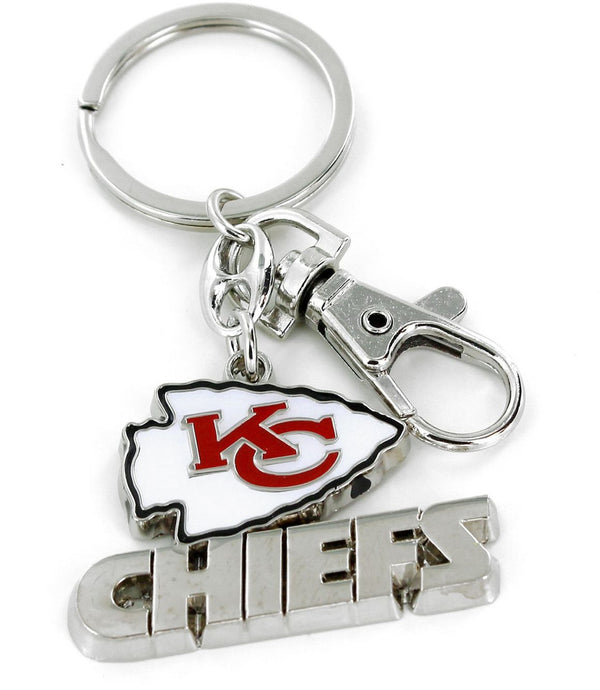 Aminco Kansas City Chiefs NFL Heavyweight Metal Team Logo Keychain Red