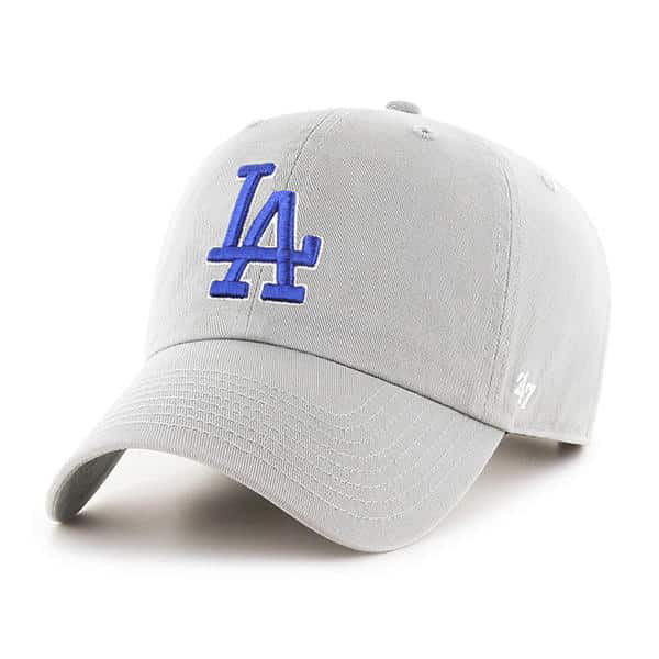 '47 Los Angeles Dodgers Clean Up Adjustable Strapback Hat Light Gray Blue Logo