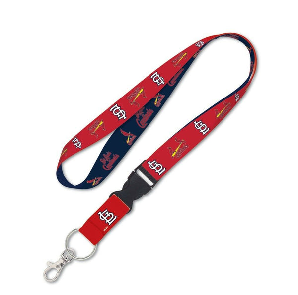 Wincraft St Louis Cardinals MLB Authentic Lanyard Keychain Ring ID Ticket Holder Red Blue