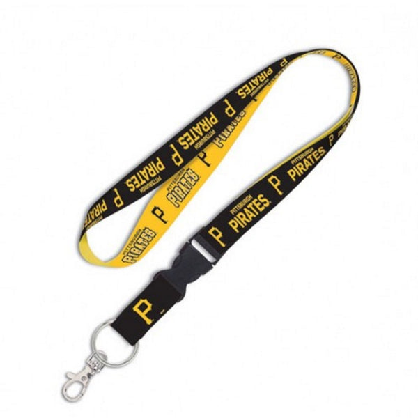 Wincraft Pittsburgh Pirates MLB Authentic Lanyard Keychain Ring ID Ticket Holder Black Yellow