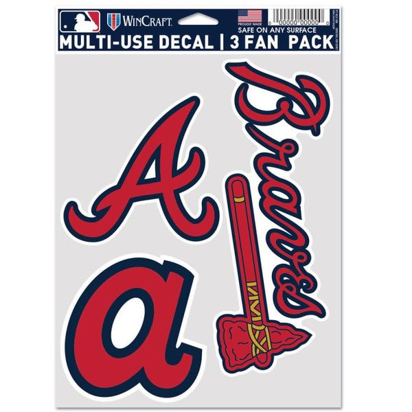 WinCraft Atlanta Braves 3-Pack Multi-Use Fan Decal Set