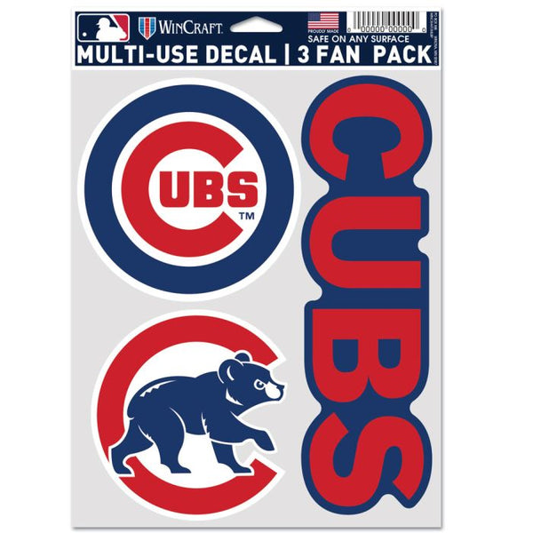 WinCraft San Chicago Cubs 3-Pack Multi-Use Fan Decal Set