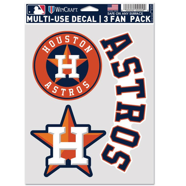 WinCraft Houston Astros 3-Pack Multi-Use Fan Decal Set
