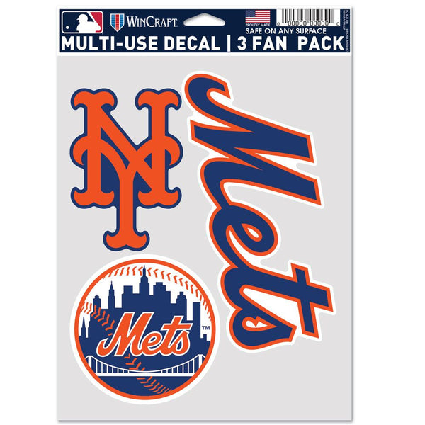 WinCraft New York Mets 3-Pack Multi-Use Fan Decal Set