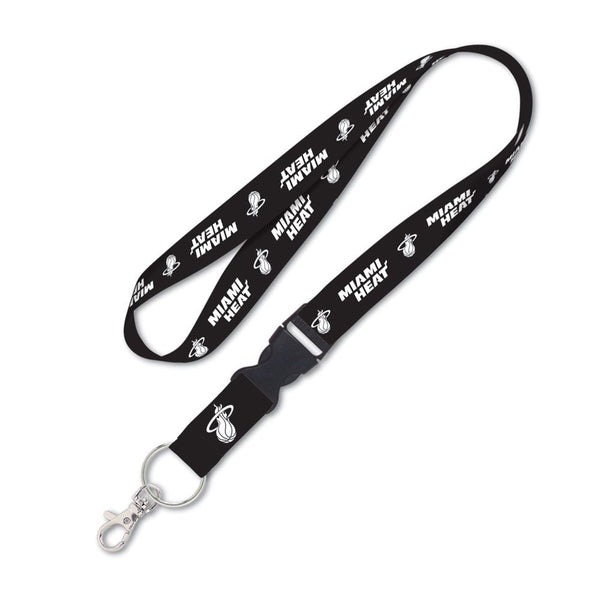 Wincraft Miami Heat 1" Black White Lanyard with Detachable Buckle