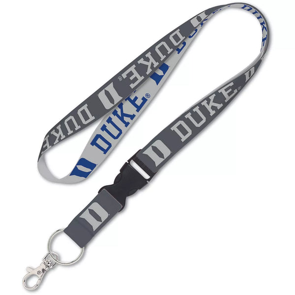 Wincraft Duke Blue Devils Authentic Lanyard Two Tone with Detachable Buckle Gray Light Gray