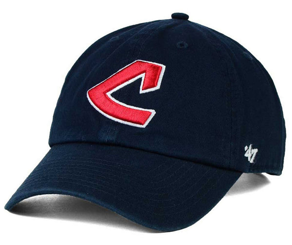 '47 Brand Cleveland Indians MLB Core Clean Up Strapback Hat Navy Blue