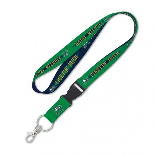 Wincraft Notre Dame Fighting Irish NCAA Authentic Lanyard Two Tone with Detachable Buckle Navy Blue Green