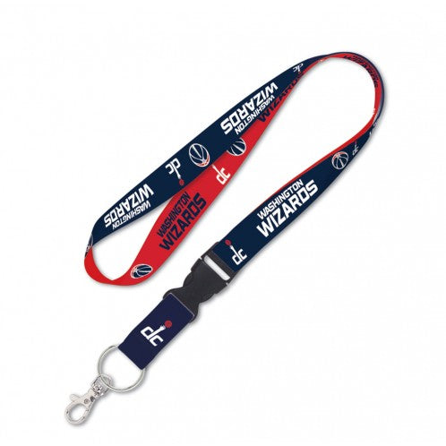 Wincraft Washington Wizards NBA Authentic Lanyard Two Tone with Detachable Buckle Red Navy Blue
