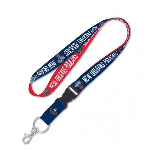 Wincraft New Orleans Pelicans NBA Authentic Lanyard Two Tone with Detachable Buckle Red Navy Blue