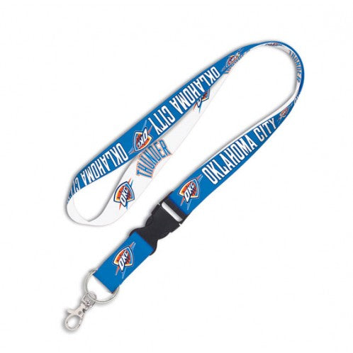 Wincraft Oklahoma City Thunder NBA Authentic Lanyard Two Tone with Detachable Buckle White Light Blue