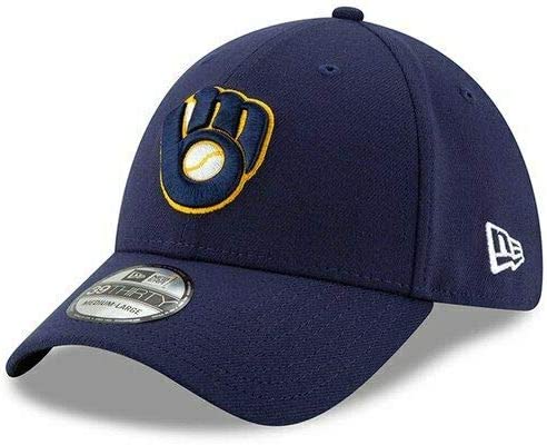 New Era Milwaukee Brewers 39Thirty Stretch Fit Hat Navy Blue