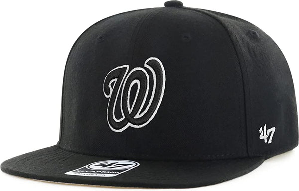 47' Washington Nationals No Shot Captain Adjustable Snapback Black Hat